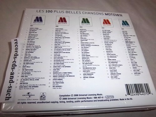 MOTOWN-100 BEST SONGS-MARVIN GAYE/MICHAEL JACKSON/4 TOPS...5 Discs NEW SEALED CD - Picture 2 of 2