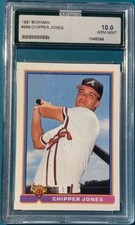 1991 Bowman Baseball #569 Chipper Jones Rookie AGS 10 