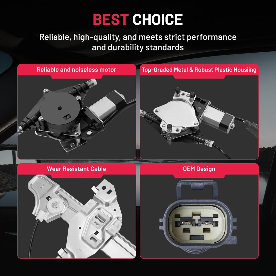 Rear Driver Side For 2013-2016 Ford F-250 Super Duty Window Regulator W/ Motor - Image 2 of 4