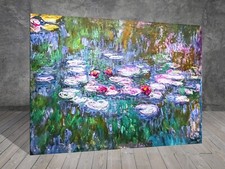 Claude Monet Water Lilies FLOWER LAKE  FRAMED CANVAS PAINTING ART PRINT 192
