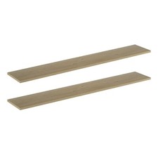 2 Pack Melamine Shelf - Light Oak - 120cm x 20/25/30cm (04601/04602/04603)