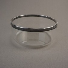 Elegante Glasschale Schüssel Glasschale  modern Ø 18  mit versilberter Montur