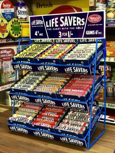 LIFE SAVERS CrystOmint Candy Box & 7 Prop Rolls Vintage Milk Bar Retro Packaging - Picture 5 of 7