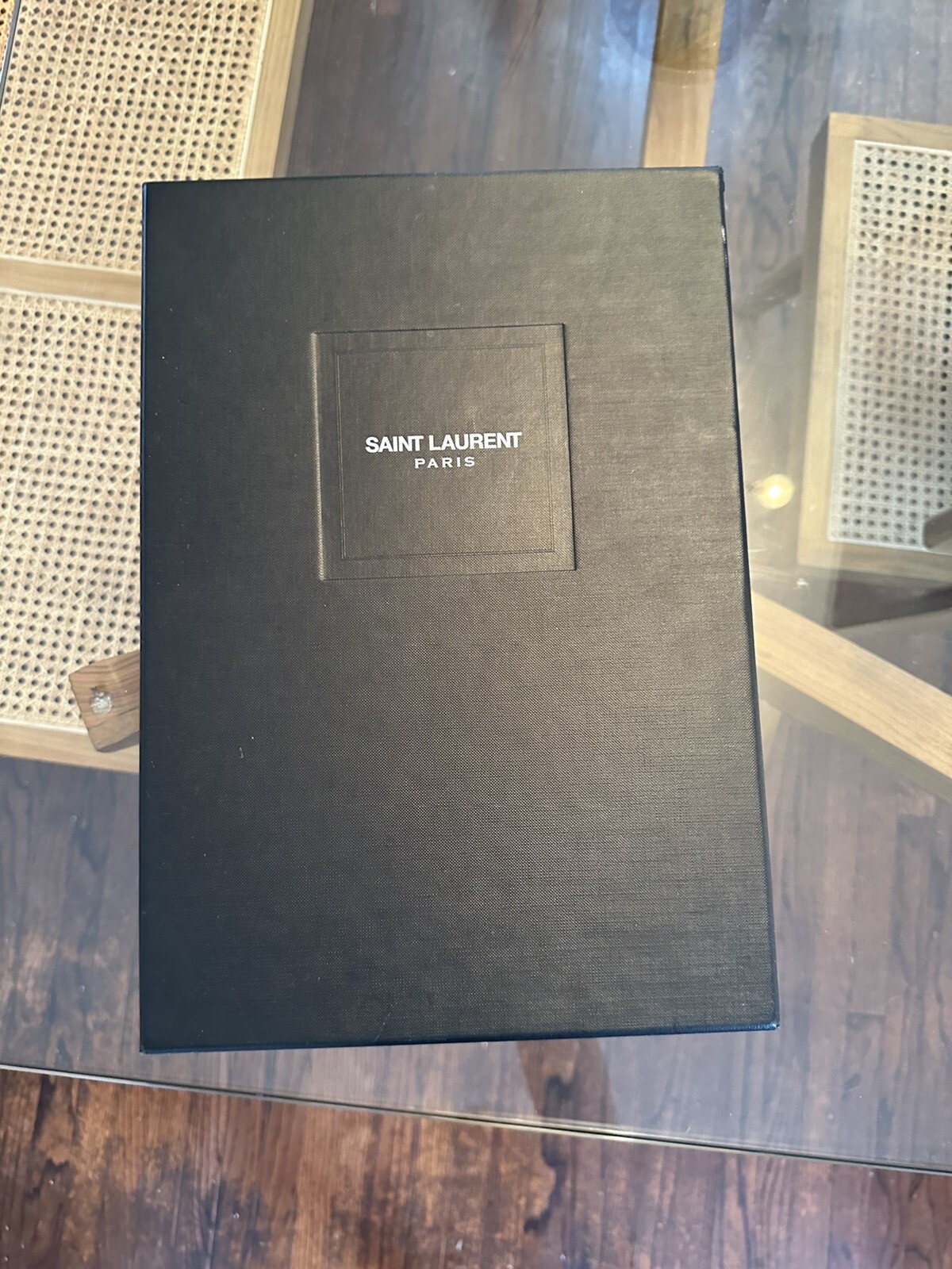 Stivaletti nuovi con scatola Saint Laurent pelle nera leopardata capelli anatra 44 5