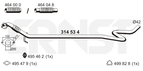 Ernst Abgasrohr Mitte (314534) FüR Ford Fiesta VI | Abgasanlagenrohr,-image