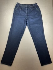 VINTAGE Rocky Mountain Jeans Womens 34x34 Blue High Rise Dark Heavy Made In USA