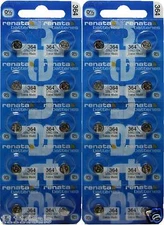 20 Pcs Renata Swiss Made Silver Oxide 364 Watch 0% MERCURY Battery