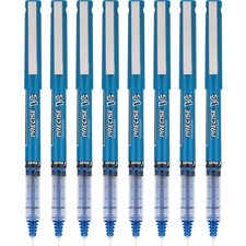 Pilot Precise V5 Rolling Ball Pens Pack of 8 Blue Smooth Writing Ink