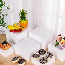 6 Pack Acrylic Display Boxes Cube Riser Food Stands Party Wedding Retail Counter