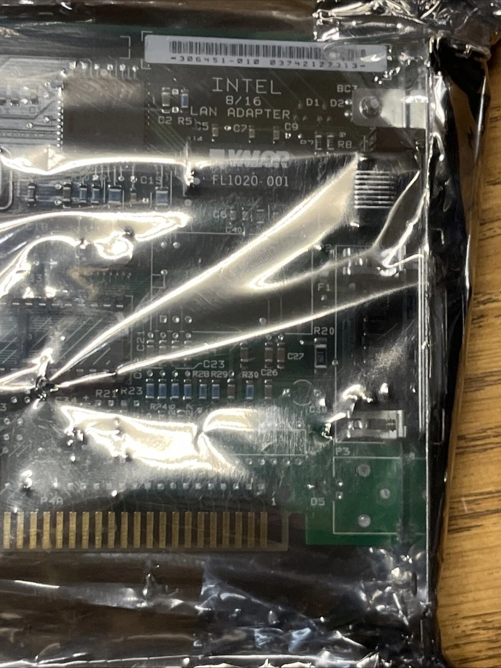Intel 16-Bit 8/16 LAN Adapter RJ45 and AUI 306451-010 - Image 3 of 4