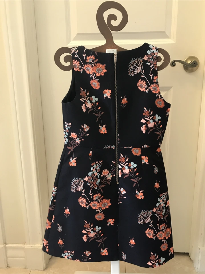 Vestido azul oscuro con flores GB para niñas talla 10 Foto 3 de 4