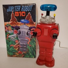 Classic JUPITER ROBOT B10 Crank Operated 10" Lost in Space Tin Red Variant KR 