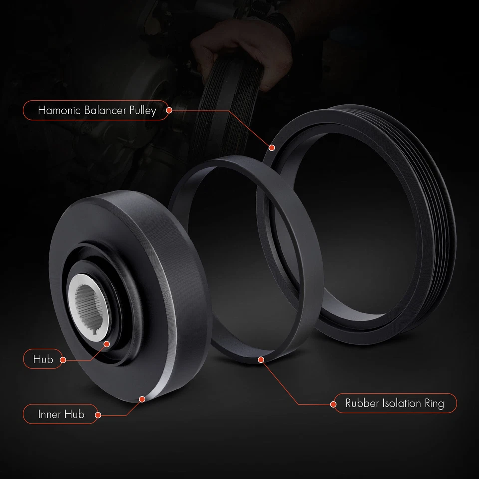 Equilibrador armónico de motor para Honda CR-V 2015-2019 Accord Acura ILX TLX L4 2,4 L Foto 4 de 4