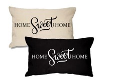 Home Sweet Home Rectangular Cotton Cushion 51cm x 30cm Scatter Sofa Lounge hair