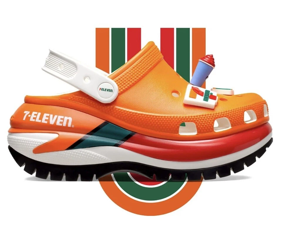 Indlejre Pålidelig økologisk 7-ELEVEN X CROCS US MEGA CRUSH Clog 7-11 Orange 208273-810 Orange 6M/8W |  eBay