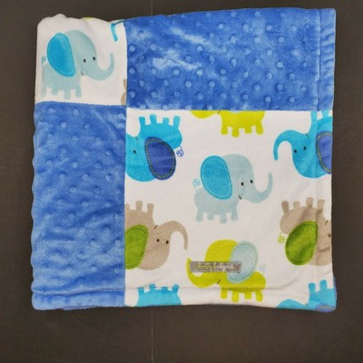 Blankets & Beyond Blue Elephant Baby Raised Bumps Grey ...