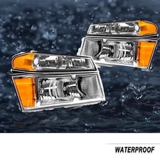 FOR 2004-2012 Chevy Colorado GMC Canyon Clear Headlights+Bumper Corner Lamp