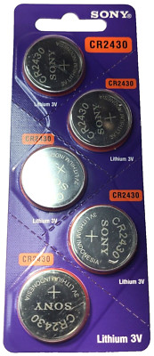 CR2430 SONY MURATA 5PK 3V LITHIUM (GREAT EXP 2034) DL2430 ECR2430 FREE SHIP&TRAK