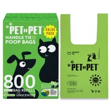 	PET N PET Dog Poop Bags Poop Bags with Easy-Tie Handles Unscented/Lavender	