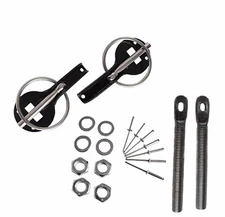 Universal Quick Release Bonnet Pins / Engine Hood Lock, Slide Plated Black