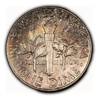 1964 10c Roosevelt Silver Dime - Rainbow Crescent Toning - BU - SKU-Z3876