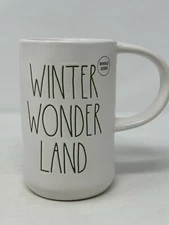 Rae Dunn Holiday Mug, Winter Wonderland, Tall 16oz Double-Sided Coffee xmas tree