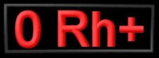 Blutgruppe 0 Rh+ 0Rh+ iron-on Aufn&auml;her patch