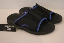 NEW Boys Flip Flops Size Small 11 - 12 Blue Black Slides Sandals Summer Shoes