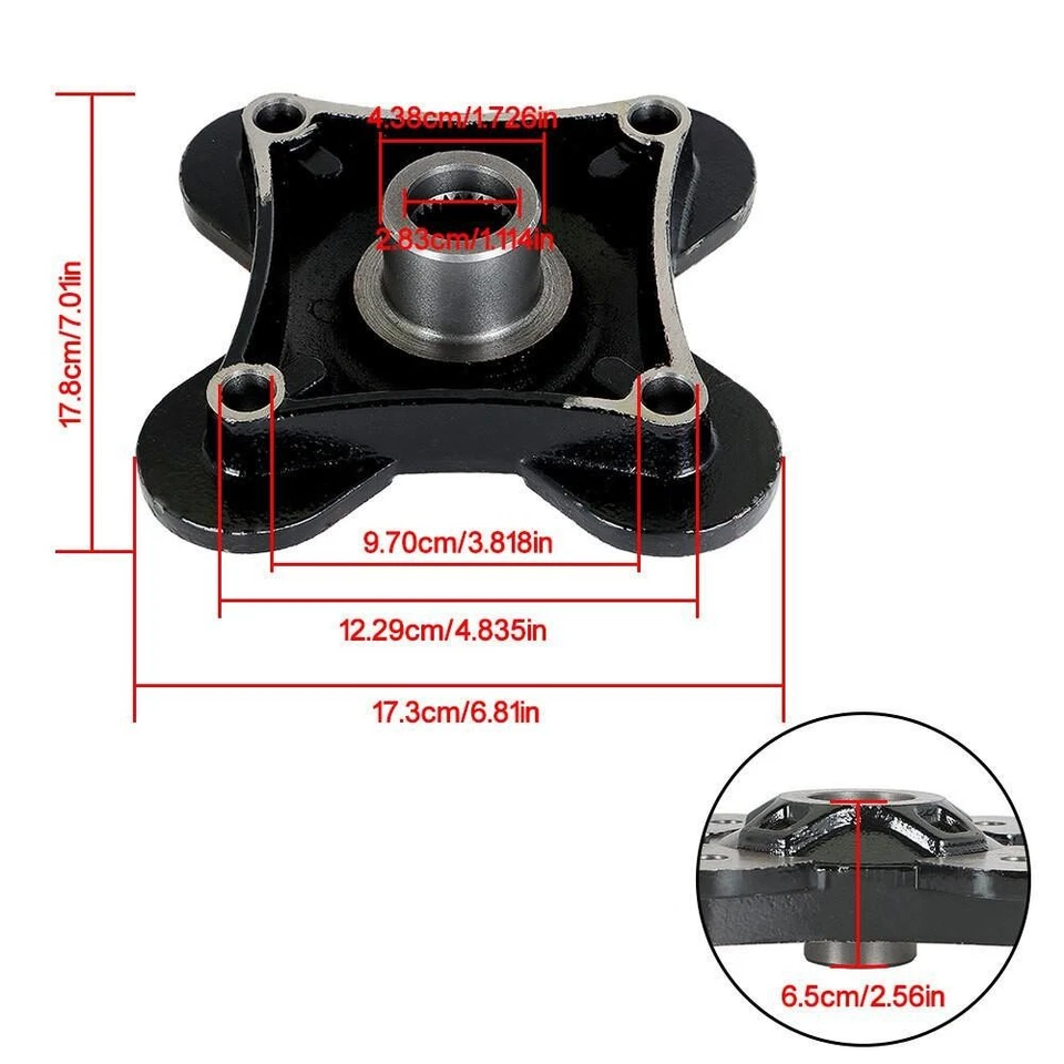 4× Front + Rear Wheel Hub For 2014-2016 2017 Polaris RZR XP 1000 /RZR XP 4 1000 - Image 2 of 4