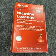 Amazon Basic Care Nicotine Polacrilex Lozenge 4mg Cherry 168 Ct - Exp 11/2026