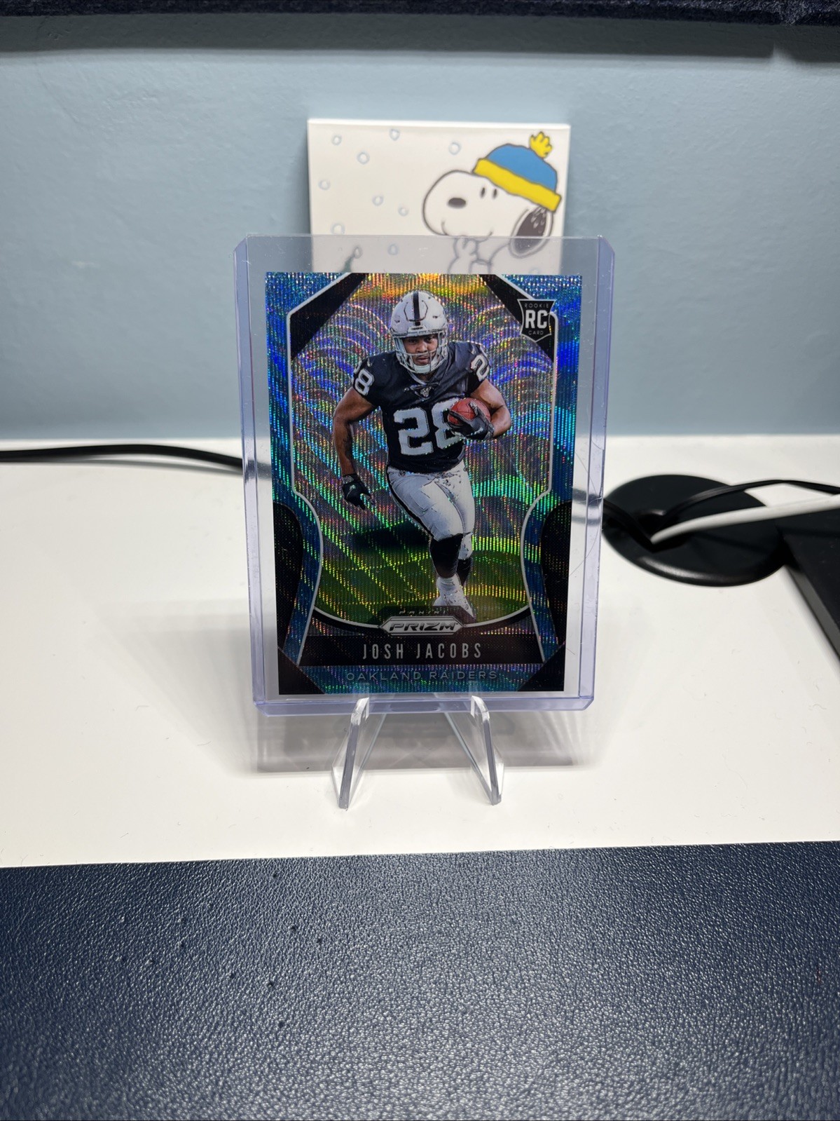 2019 Panini Prizm - Rookies Josh Jacobs #323 Blue Wave Prizm /199 (RC)