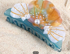 Sea shell rainbow hair claw