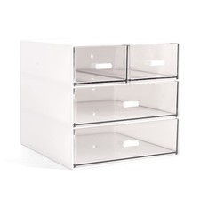 Makeup Organizer, Desk Organizer with 4 Drawers, Sundries Storage  Vanity Orga...