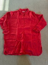 Doen Red Linen Shirt Dress Tunic Medium READ