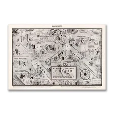 Harlem 1932 Nightclub Map 11x14 Vintage Jazz Landmark Historic Wall Art