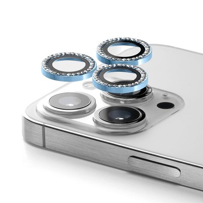 Camera Lens Gem [Easy Application] for iPhone 16 Pro / 16 Pro Max - Baby Blue