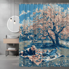 Panda Picnic Park Print Shower Curtain