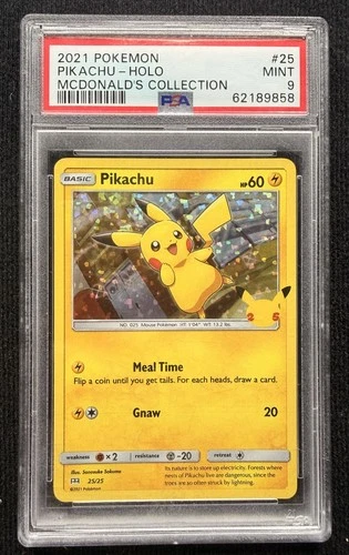 2021 POKEMON PIKACHU - HOLO MCDONALD'S COLLECTION #25/25 PSA 9