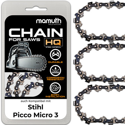 3x Sägekette Kettensäge 30cm 1,3mm 3/8'' 45 TG für Stihl Picco Micro 3