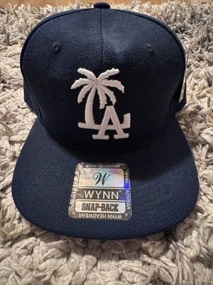 WYNN LA Palm Tree Snapback Hat Cap Navy White Los Angeles Adjustable New