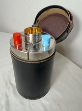 Vintage German AHS Chrome ART DECO 3 Flask Travel Shot Bar Mid Century Modern