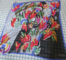 Cacharel Paris Lou Lou Vintage Square Scarf , Multicolor Abstract Design 84x84cm