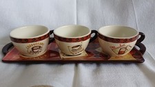 Yankee Candle Ceramic CAFE COFFEE CUP TEALIGHT HOLDERS & TRAY (U.S. RELEASE)