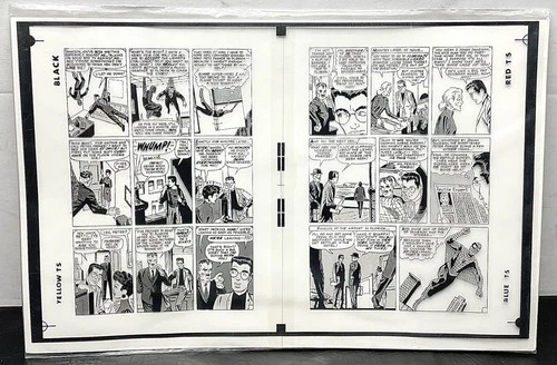 Vintage - Comic Book Production Page - Spider-Man #6 - Page 6 & 7 (27404)