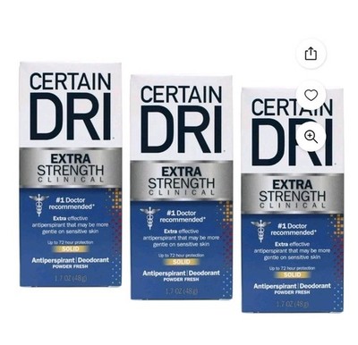 3 Pack -Certain Dri Everyday Strength Clinical Antiperspirant Deodorant - 1.7 oz