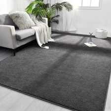 Area Rugs for Bedroom Living Room, 7x10 Dark Grey Super Soft Comfy Thickened ...