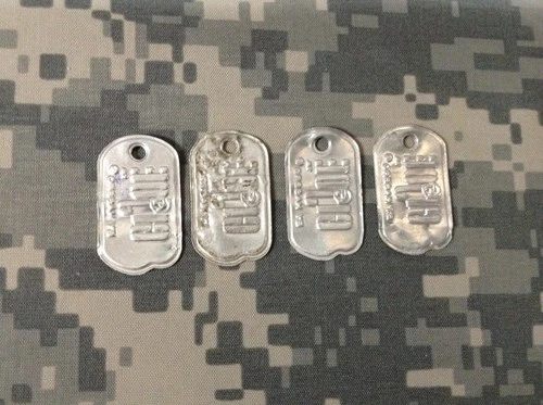 1964-1969 Original Hasbro Four (4) G I Joe Metal Dog Tags with Issues