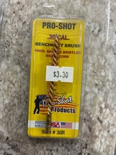 Pro-Shot Bore Brush For .30 Cal Rifle #8-32 Thread Bronze Bristle Brass Core 30R