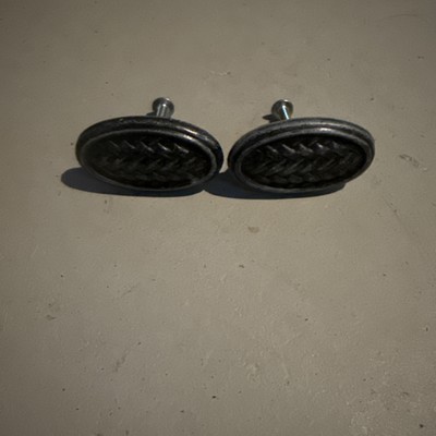 2 Hickory Hardware Catamaran 2-in Vibra Pewter Oval Traditional Cabinet Knob