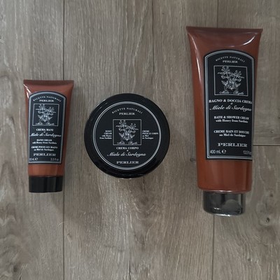 NEW Set of 3 Perlier Bagno & Doccia Lotion & Bath Cream Honey From Sardinia